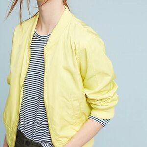 Anthropologie Hei Hei Juneworthy Yellow Bomber Jacket Small